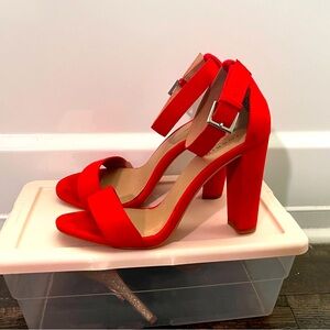 Torrid block heel. Size 10 only worn once . Color : Red Orange